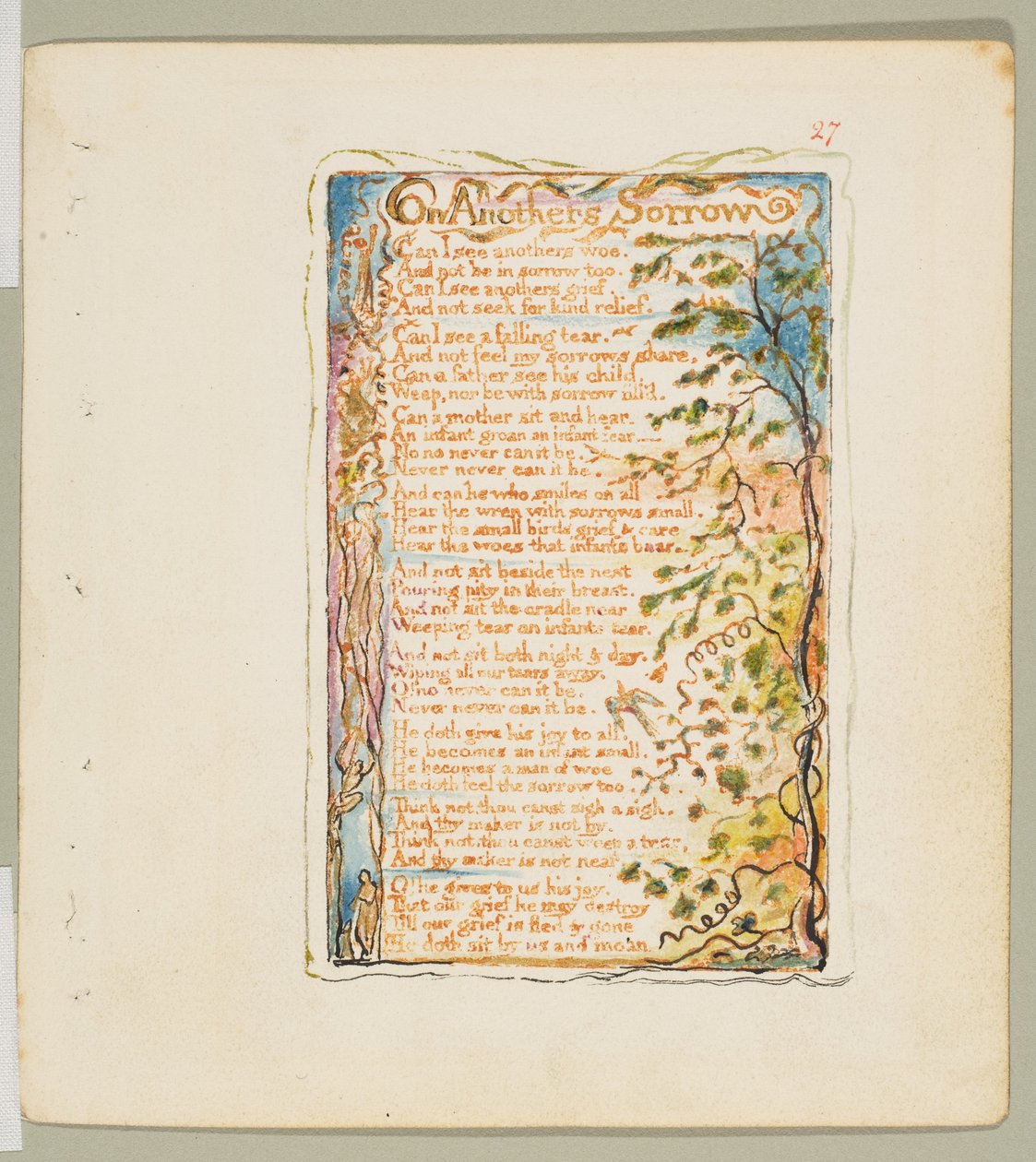 Canciones de inocencia y de experiencia: En el dolor de otro, ca. 1825 de William Blake