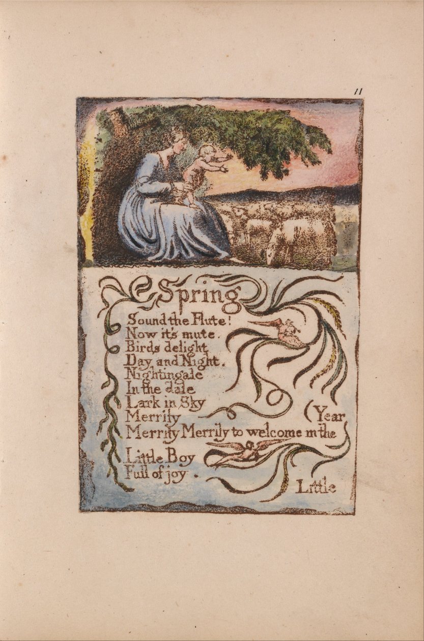 Canciones de Inocencia y de Experiencia, Lámina 11, Primavera (Bentley 22) de William Blake