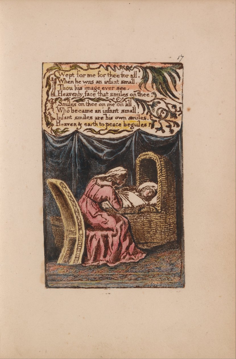 Canciones de inocencia y de experiencia, lámina 17, Una canción de cuna (Bentley 17) de William Blake