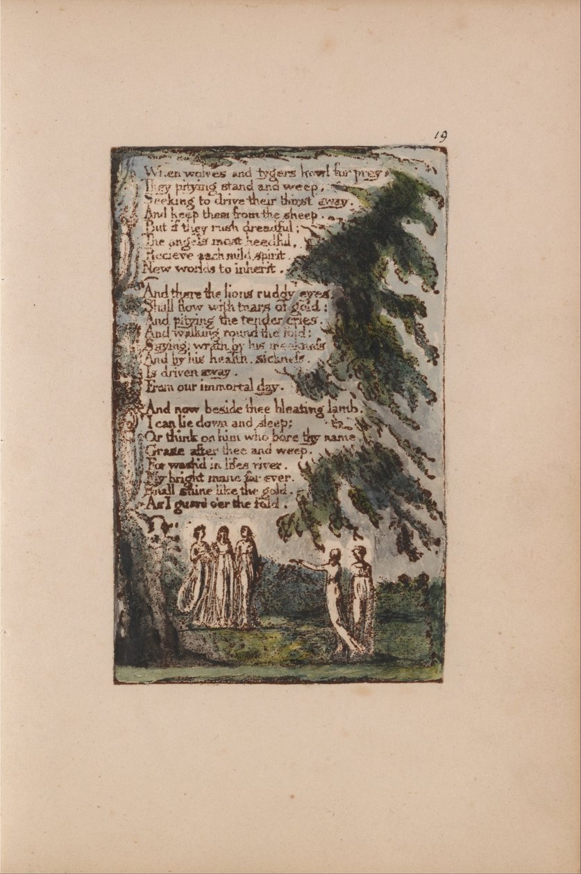 Canciones de Inocencia y de Experiencia, Placa 19, Noche (Bentley 21) de William Blake