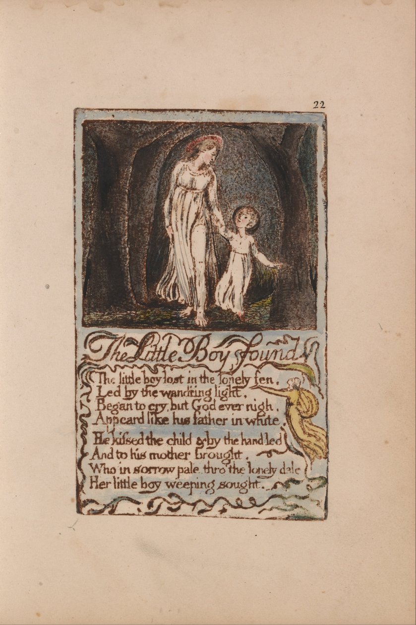 Canciones de inocencia y de experiencia, Placa 22, El niño pequeño encontrado (Bentley 14) de William Blake