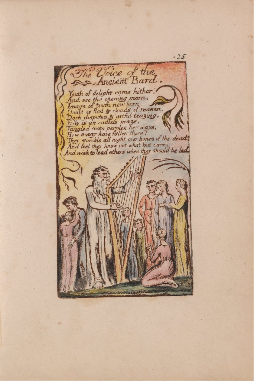Canciones de Inocencia y de Experiencia, Placa 25, La Voz del Antiguo Bardo (Bentley 54) de William Blake