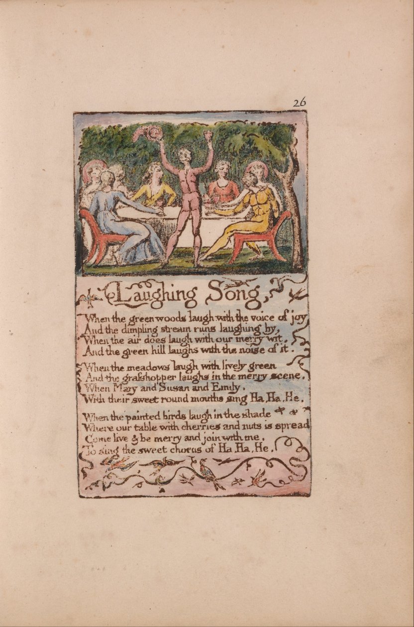 Canciones de Inocencia y de Experiencia, Placa 26, Canción de Risa (Bentley 15) de William Blake