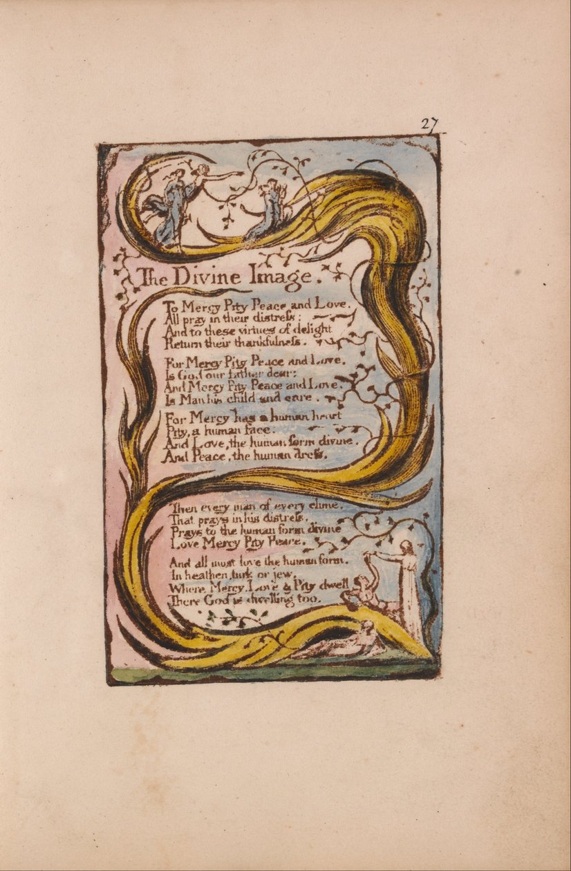 Canciones de Inocencia y de Experiencia, Placa 27, La Imagen Divina (Bentley 18) de William Blake