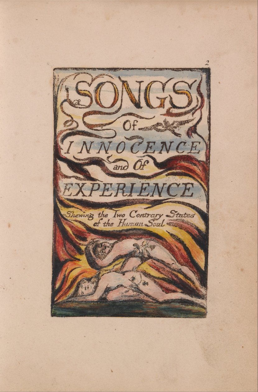 Canciones de Inocencia y de Experiencia, Lámina 2, Página de Título Combinada (Bentley 1) de William Blake