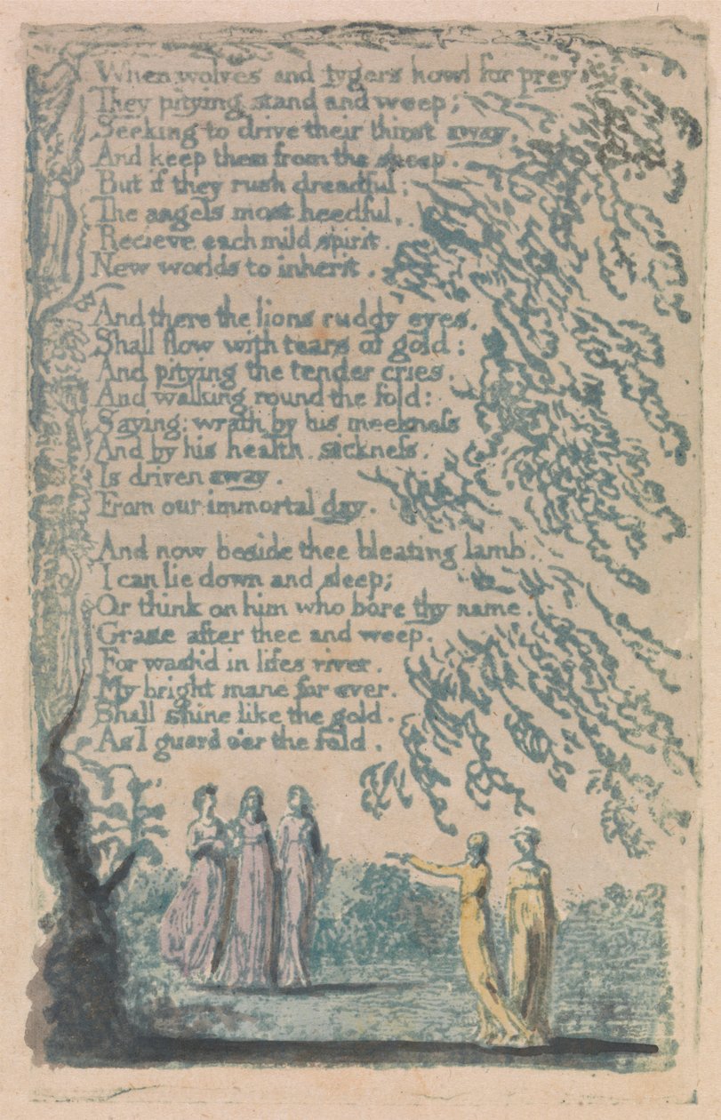 Canciones de la inocencia y de la experiencia, plancha 30, "Noche" (Bentley 20) de William Blake