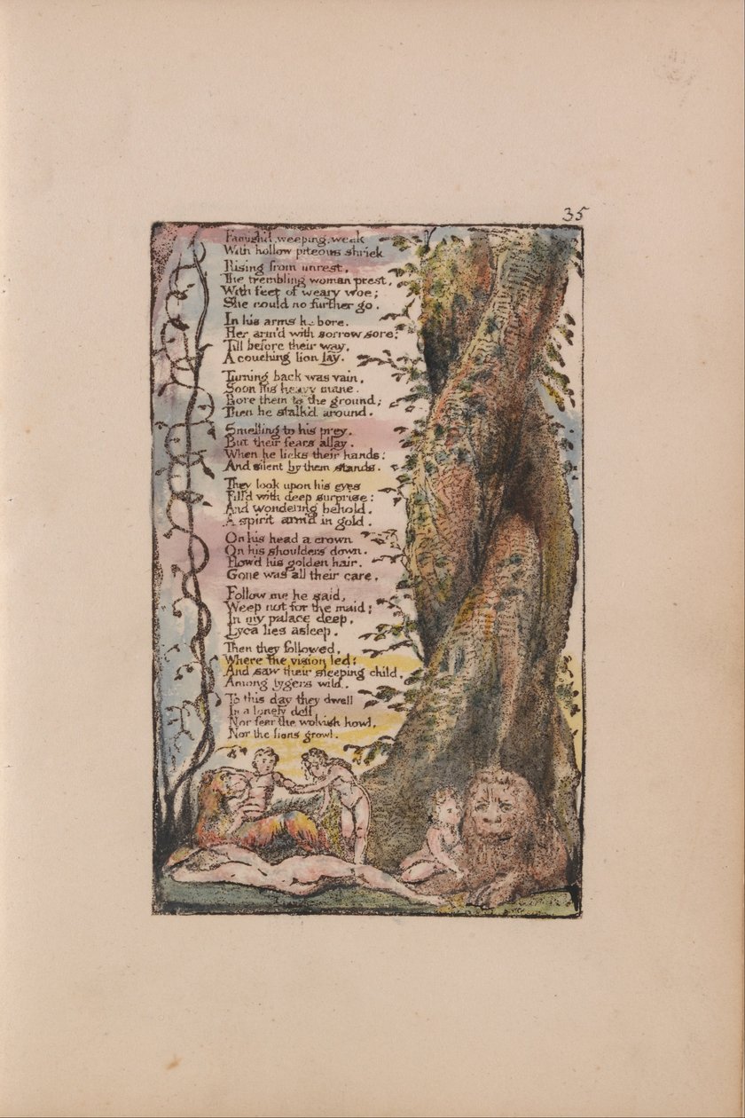Canciones de inocencia y de experiencia, Placa 35, La niña pequeña encontrada (Bentley 36) de William Blake