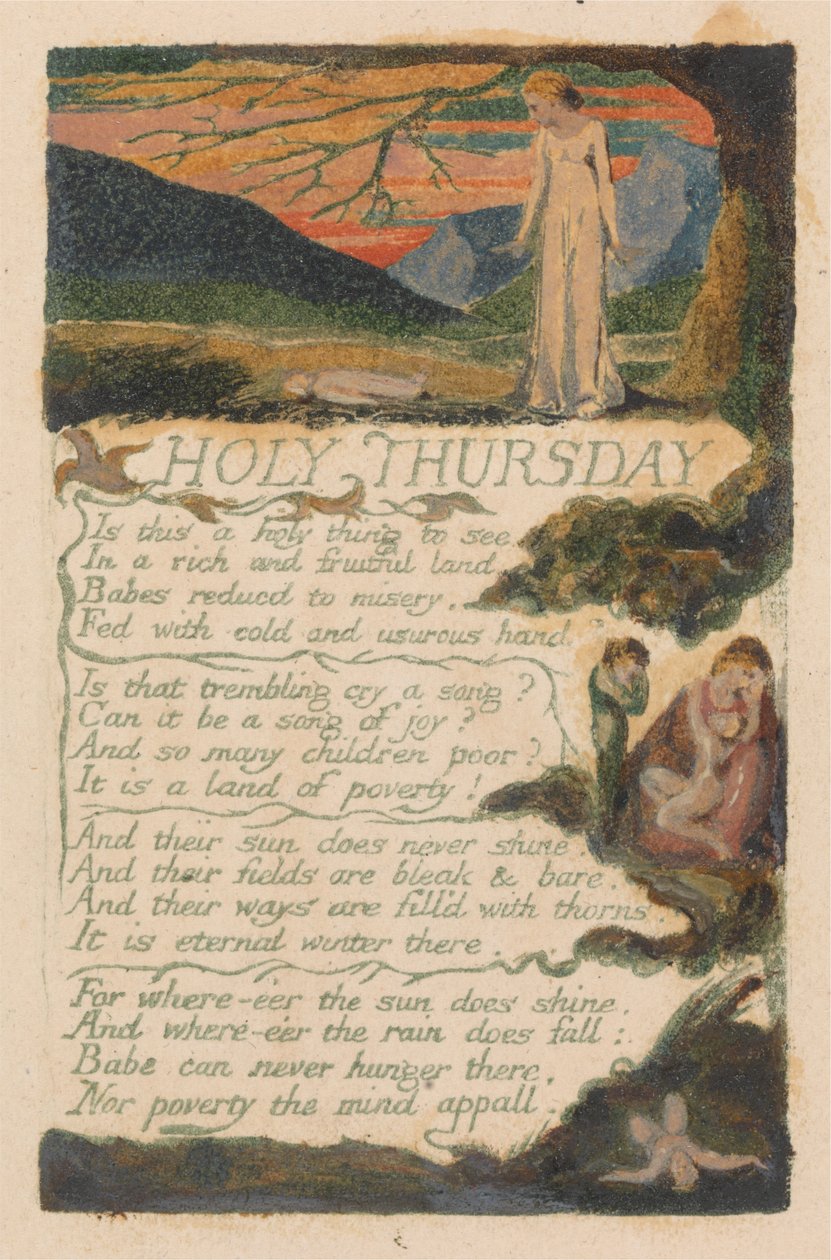 Canciones de la inocencia y de la experiencia, lámina 38, "Jueves Santo" (Bentley 33) de William Blake