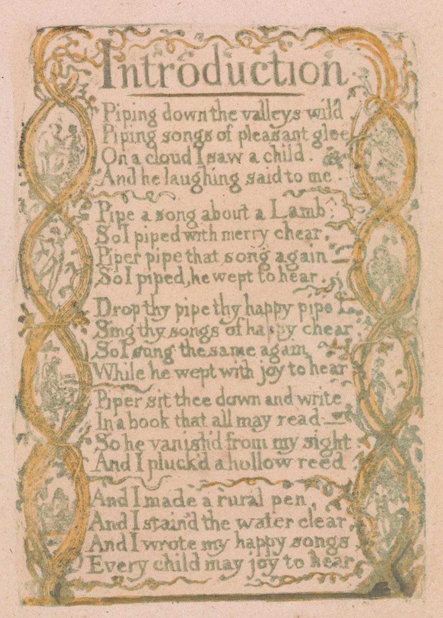 Canciones de la inocencia y de la experiencia, Plancha 3, "Introducción" (Bentley 4) de William Blake