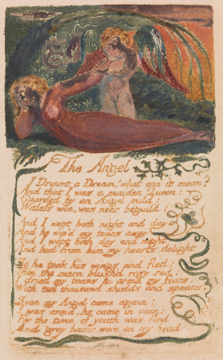 Canciones de la inocencia y de la experiencia, plancha 40, "El ángel" (Bentley 41) de William Blake