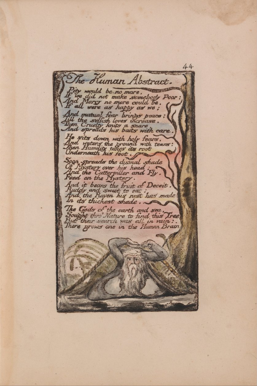 Canciones de Inocencia y de Experiencia, Lámina 44, El Abstracto Humano (Bentley 47) de William Blake
