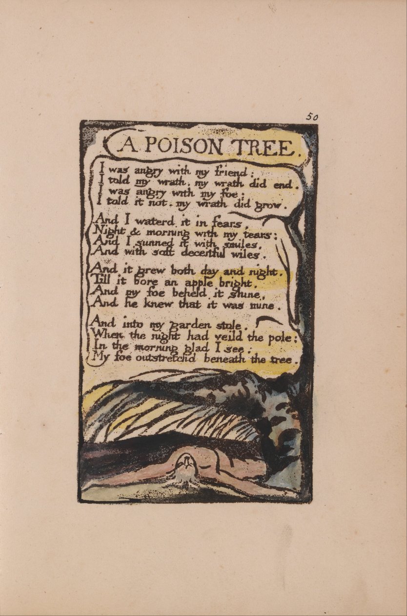 Canciones de Inocencia y de Experiencia, Lámina 50, Un Árbol Venenoso (Bentley 49) de William Blake