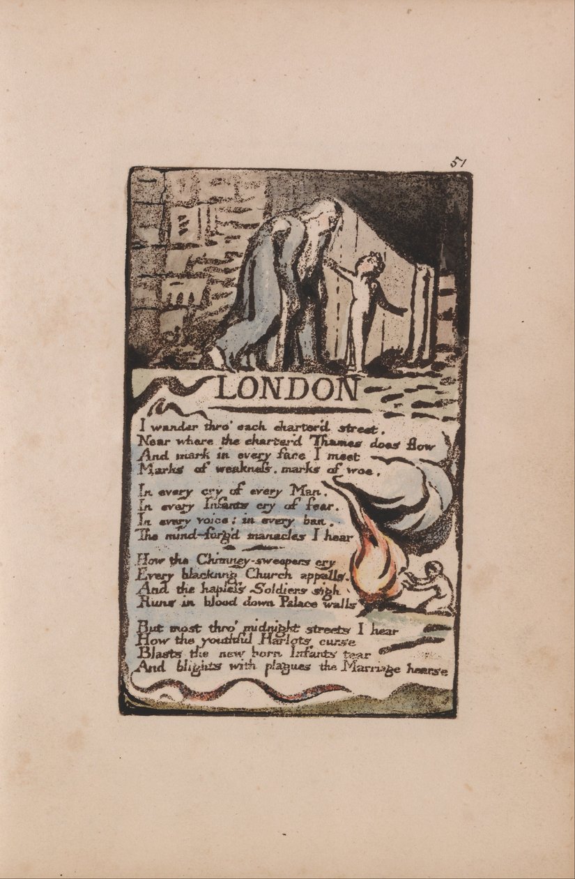 Canciones de Inocencia y de Experiencia, Placa 51, Londres (Bentley 46) de William Blake