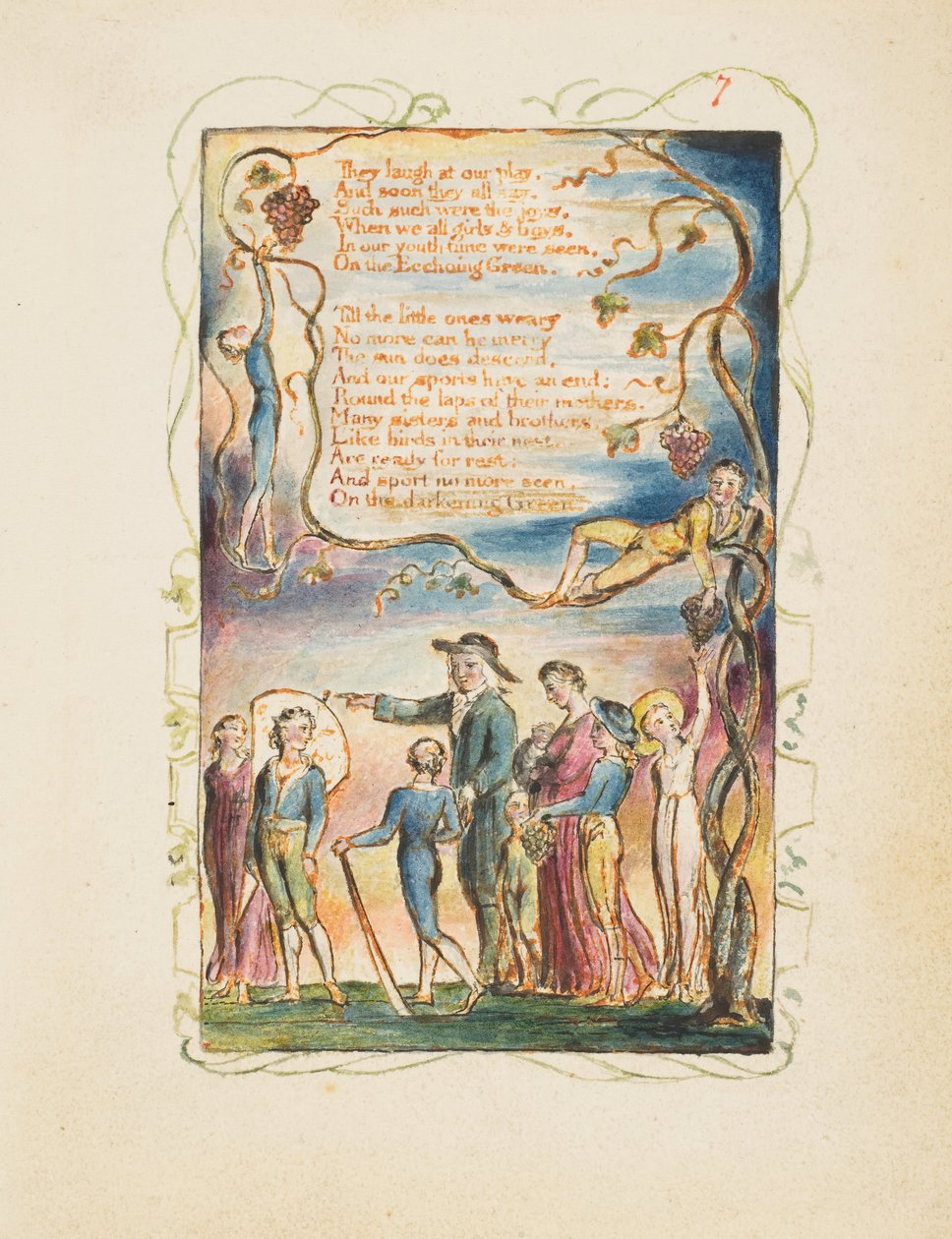 Canciones de Inocencia y de Experiencia: El Verde Resonante segunda placa, ca. 1825 de William Blake