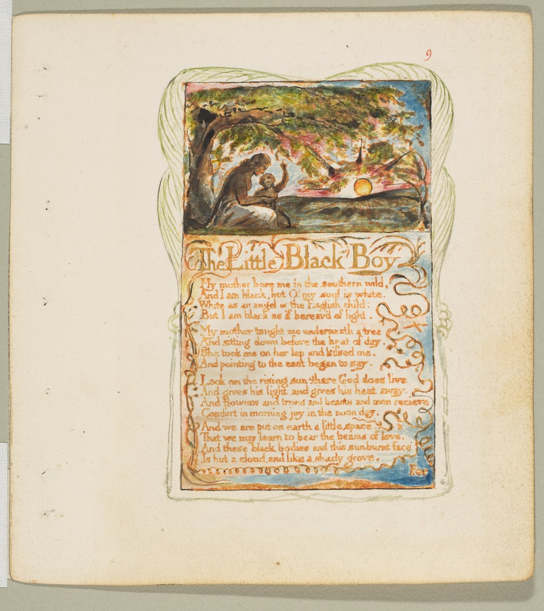 Canciones de Inocencia y de Experiencia: El pequeño niño negro, ca. 1825 de William Blake