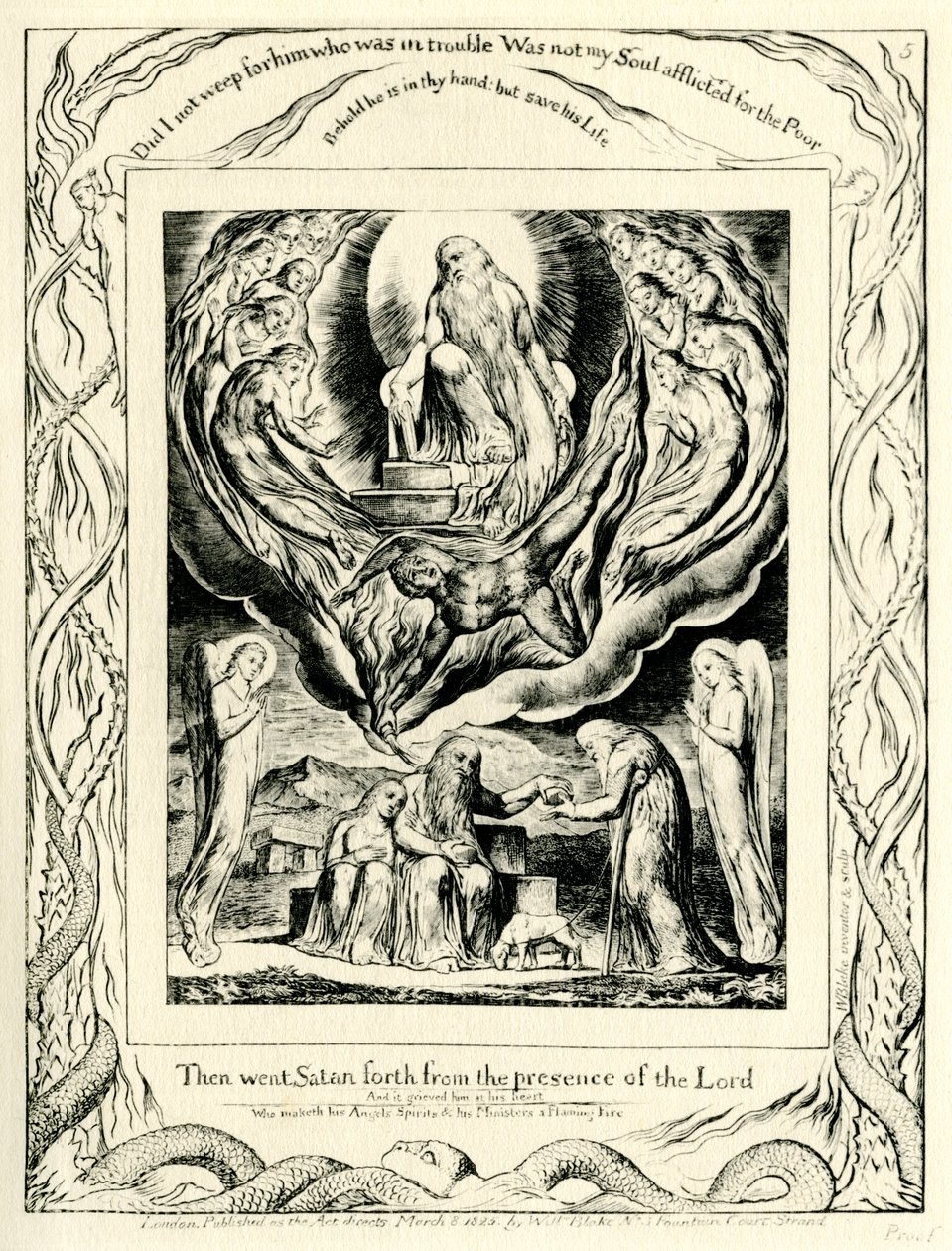 El Libro de Job 2:7 ilustrado por William Blake de William Blake