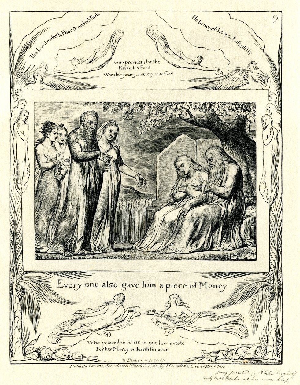 El Libro de Job 42:11 ilustrado por William Blake de William Blake