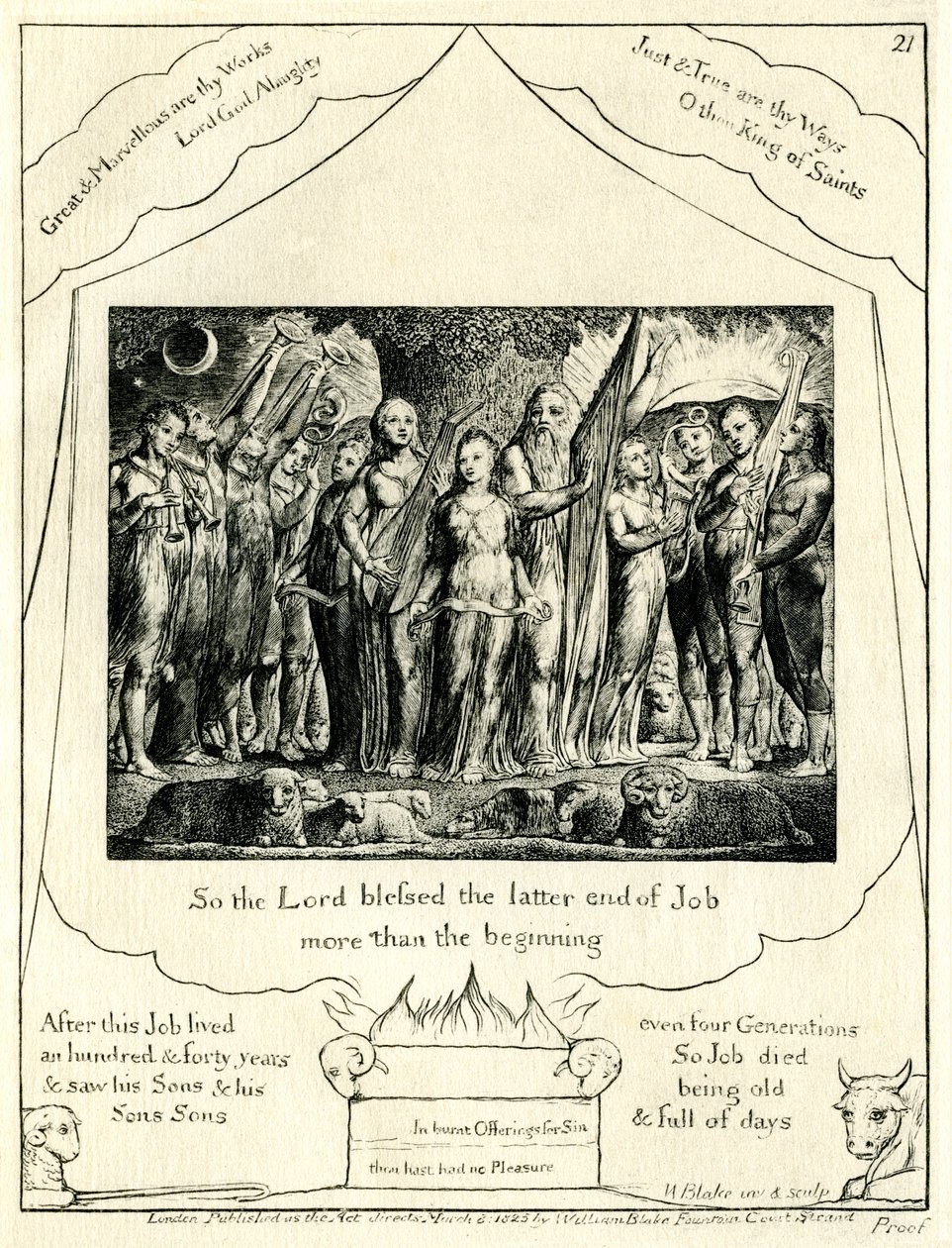 El Libro de Job 42:12 ilustrado por William Blake de William Blake