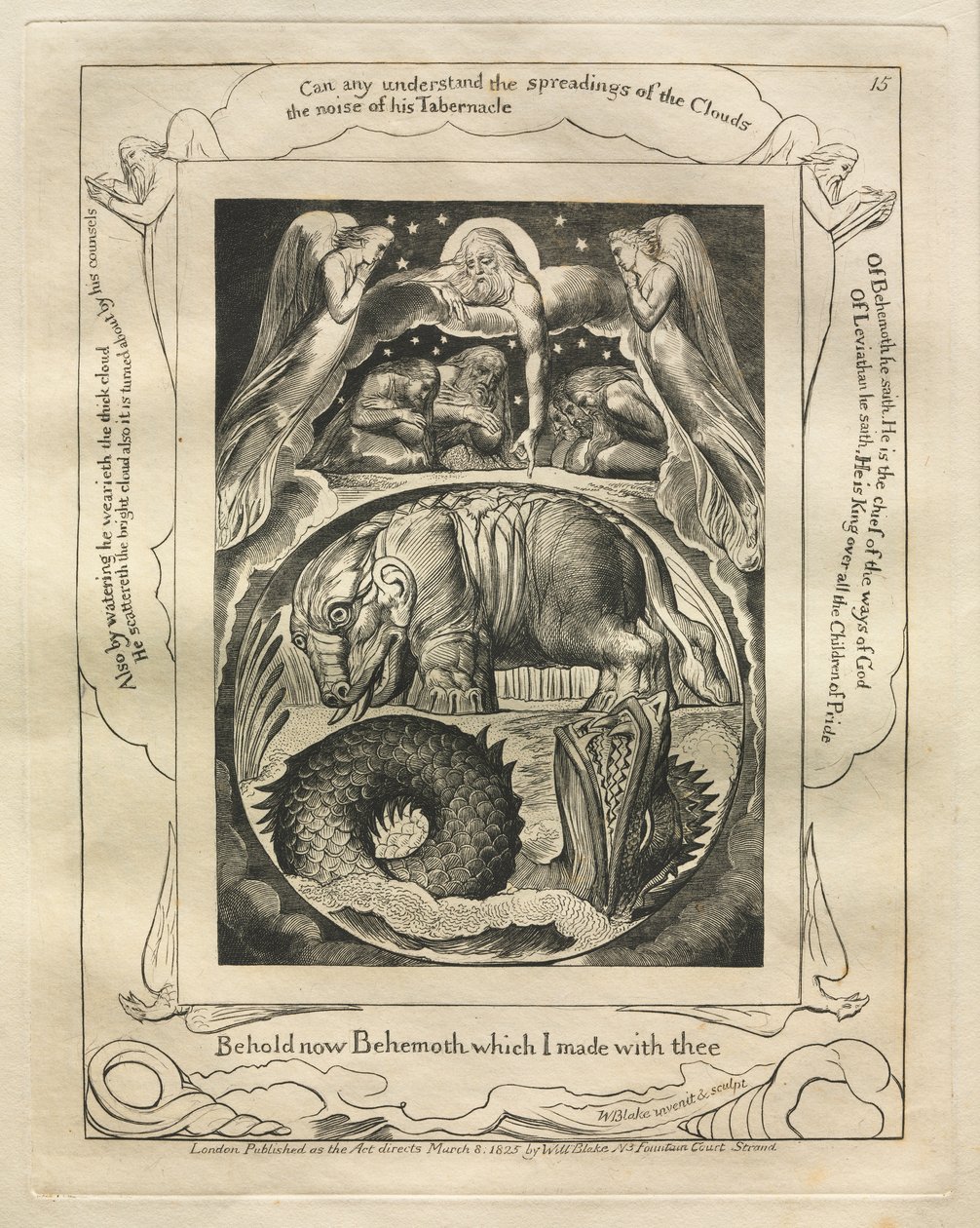 The Book of Job:  Pl. 15, Behold now Behemoth which I made with thee de William Blake