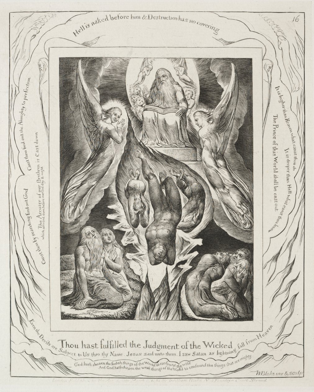 The Book of Job:  Pl. 16, Thou hast fulfilled the judgment of the wicked de William Blake