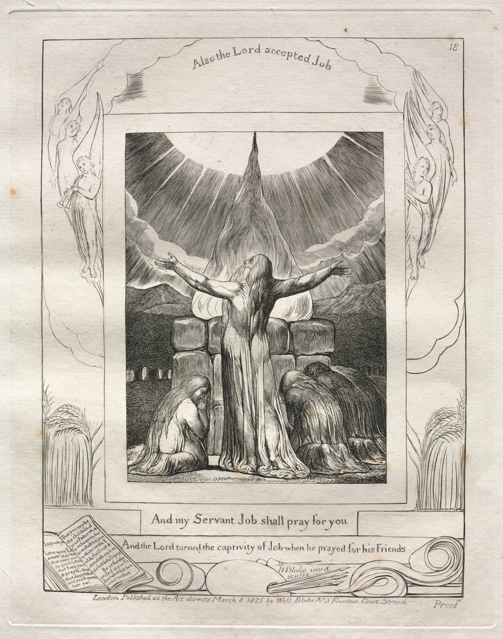 El Libro de Job: Pl. 18, Y mi siervo Job orará por ti de William Blake