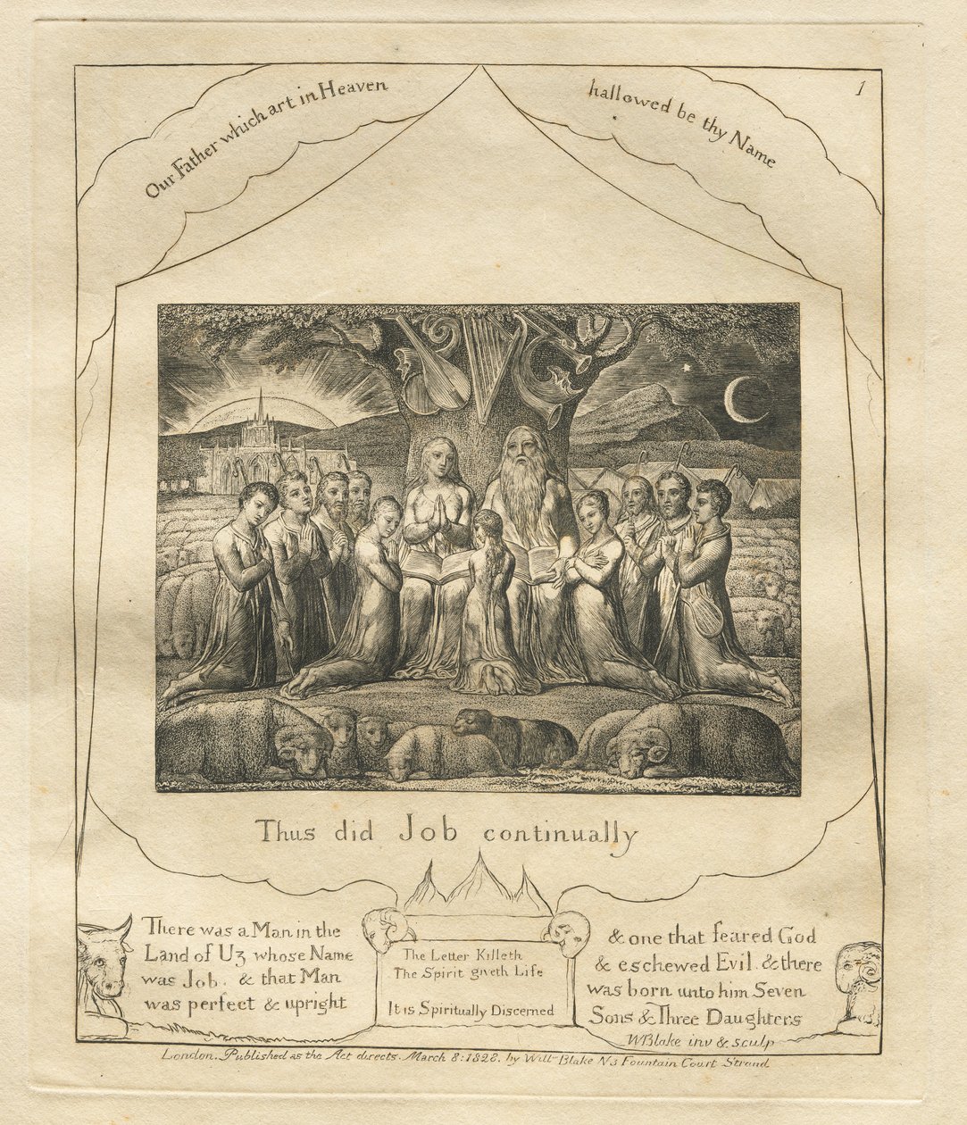 The Book of Job:  Pl. 1, Thus did Job continually de William Blake