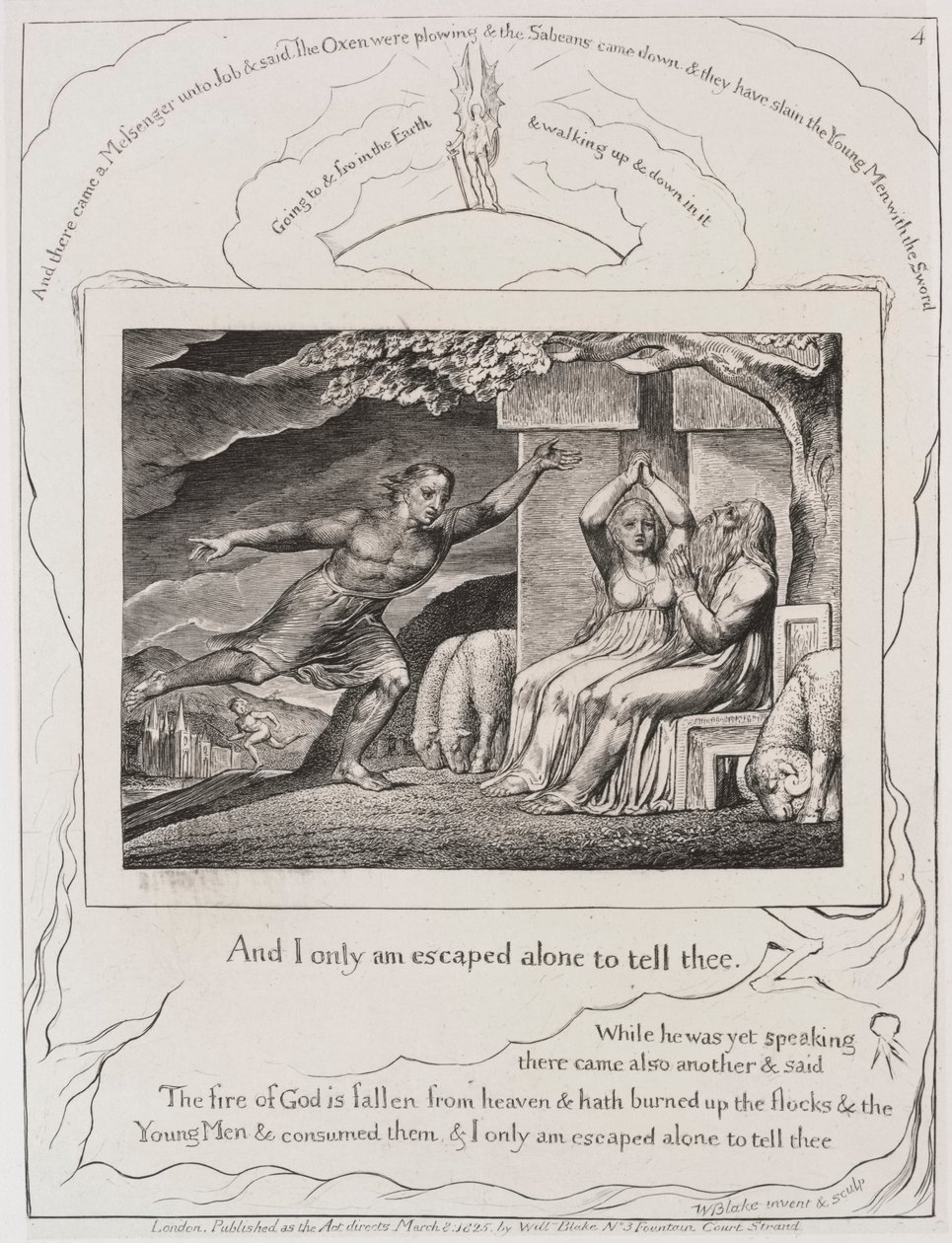 The Book of Job:  Pl. 4, and I only am escaped alone to tell thee de William Blake