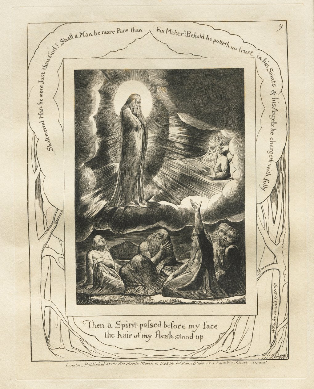 The Book of Job:  Pl. 9, Then a Spirit passed before my face / the hair of my flesh stood up de William Blake