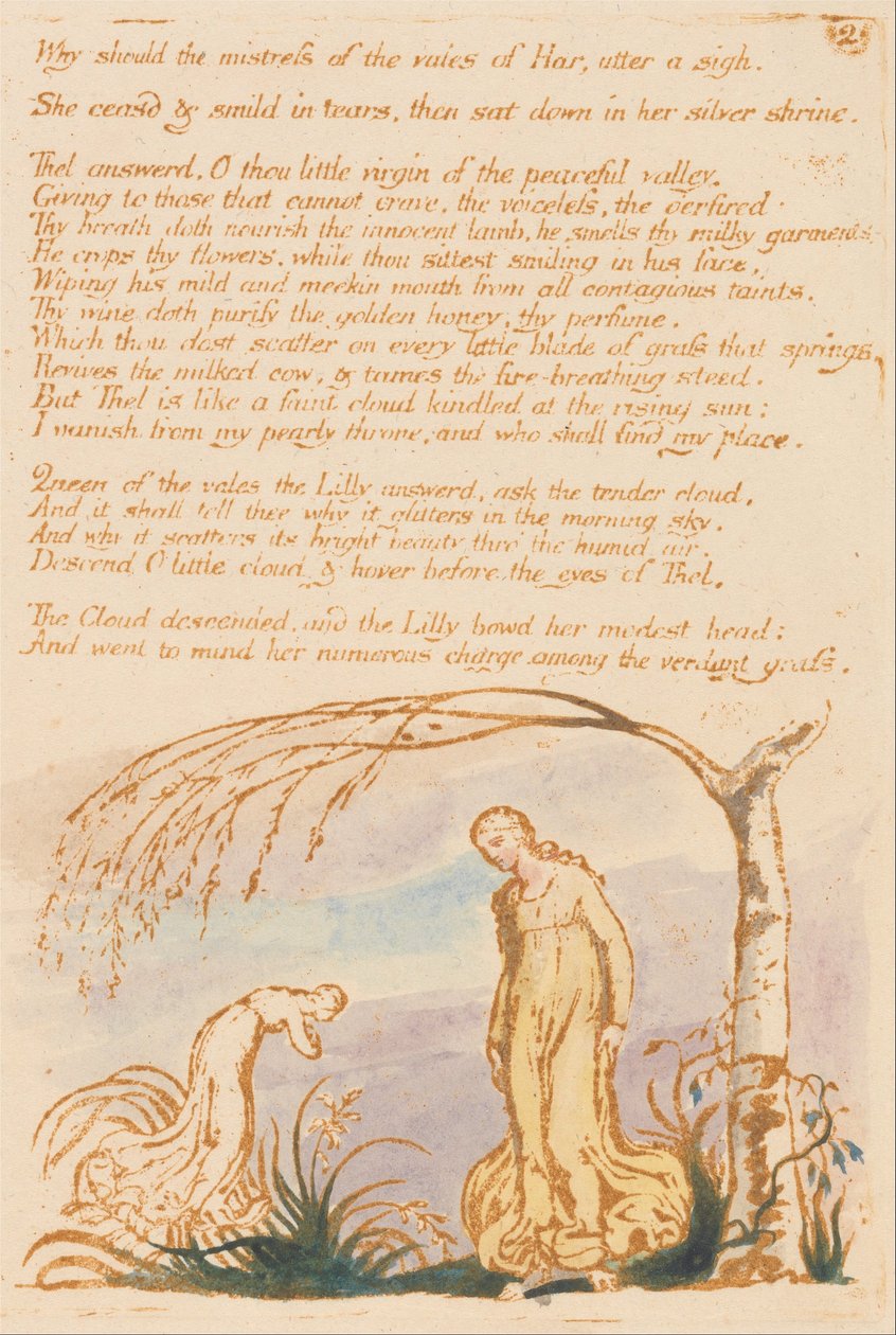 El Libro de Thel, Placa 4, ¿Por qué debería la señora . . . . de William Blake