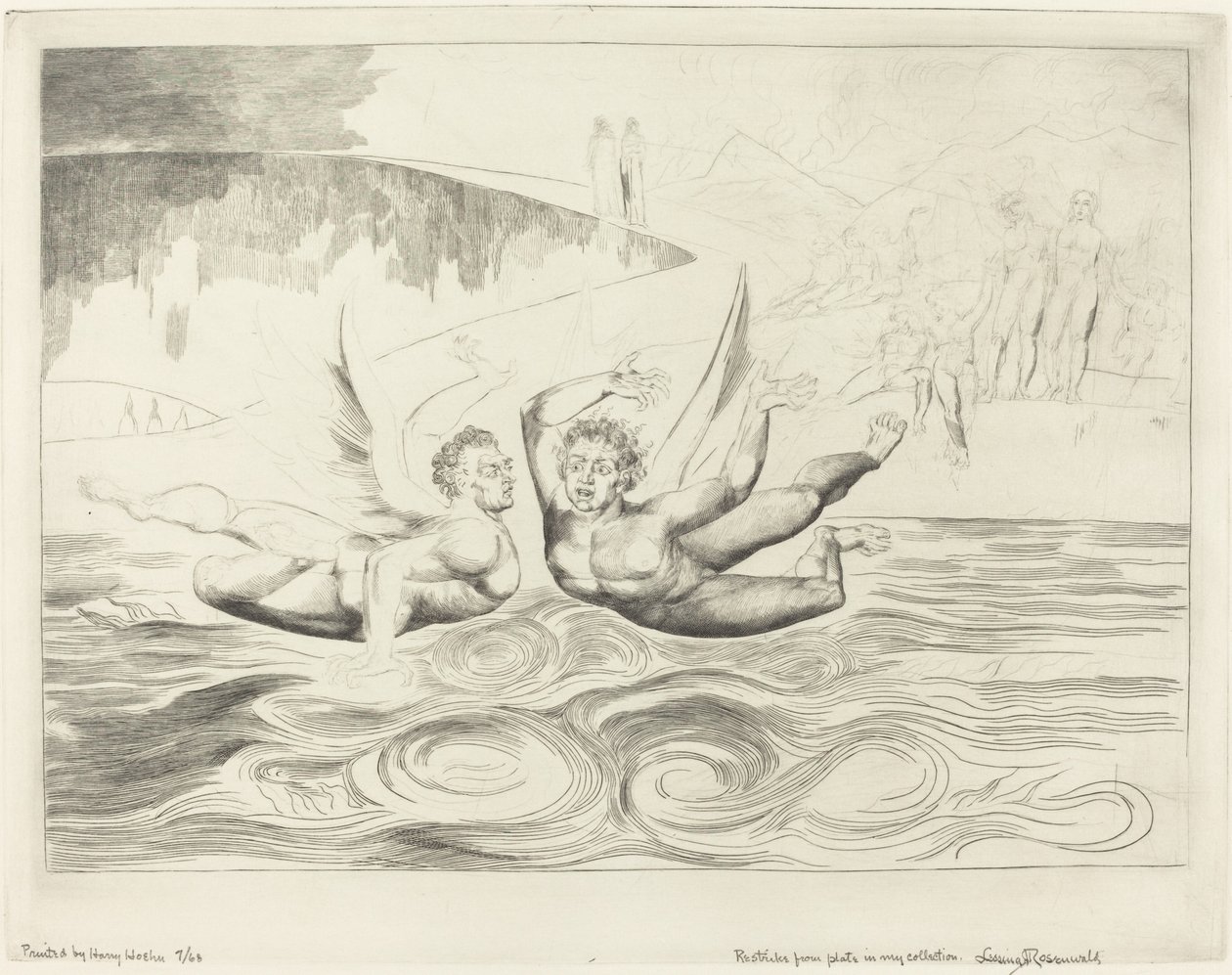 El círculo de los funcionarios corruptos; los demonios se atacan entre sí de William Blake