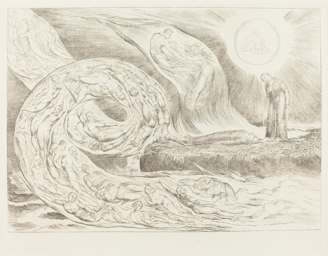 El círculo de los lujuriosos: Paolo y Francesca de William Blake