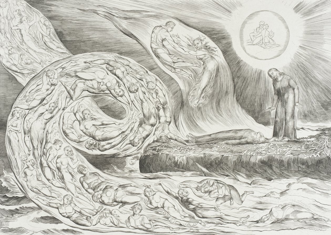 El círculo de los lujuriosos: Paolo y Francesca de William Blake