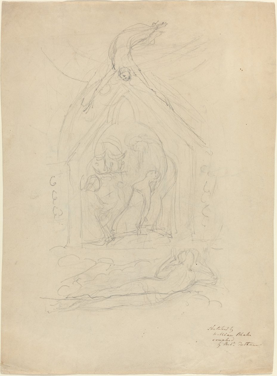 El descenso de la paz [recto] de William Blake