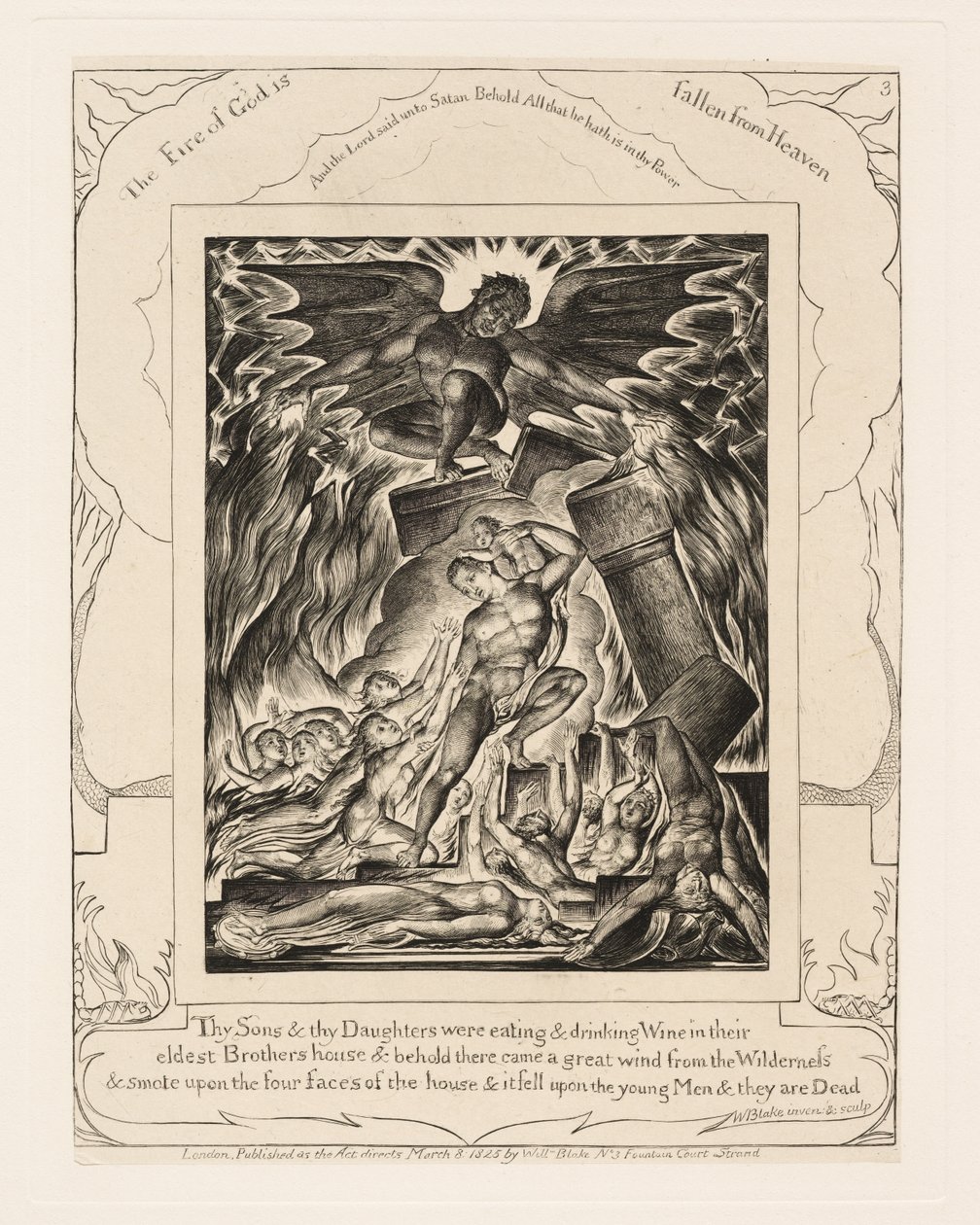 La destrucción de los hijos de Job de William Blake