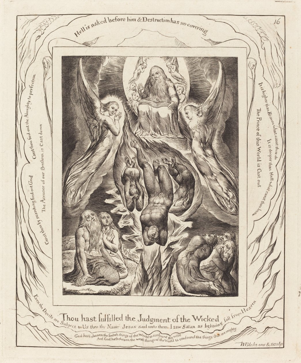 La caída de Satanás, 1825 de William Blake
