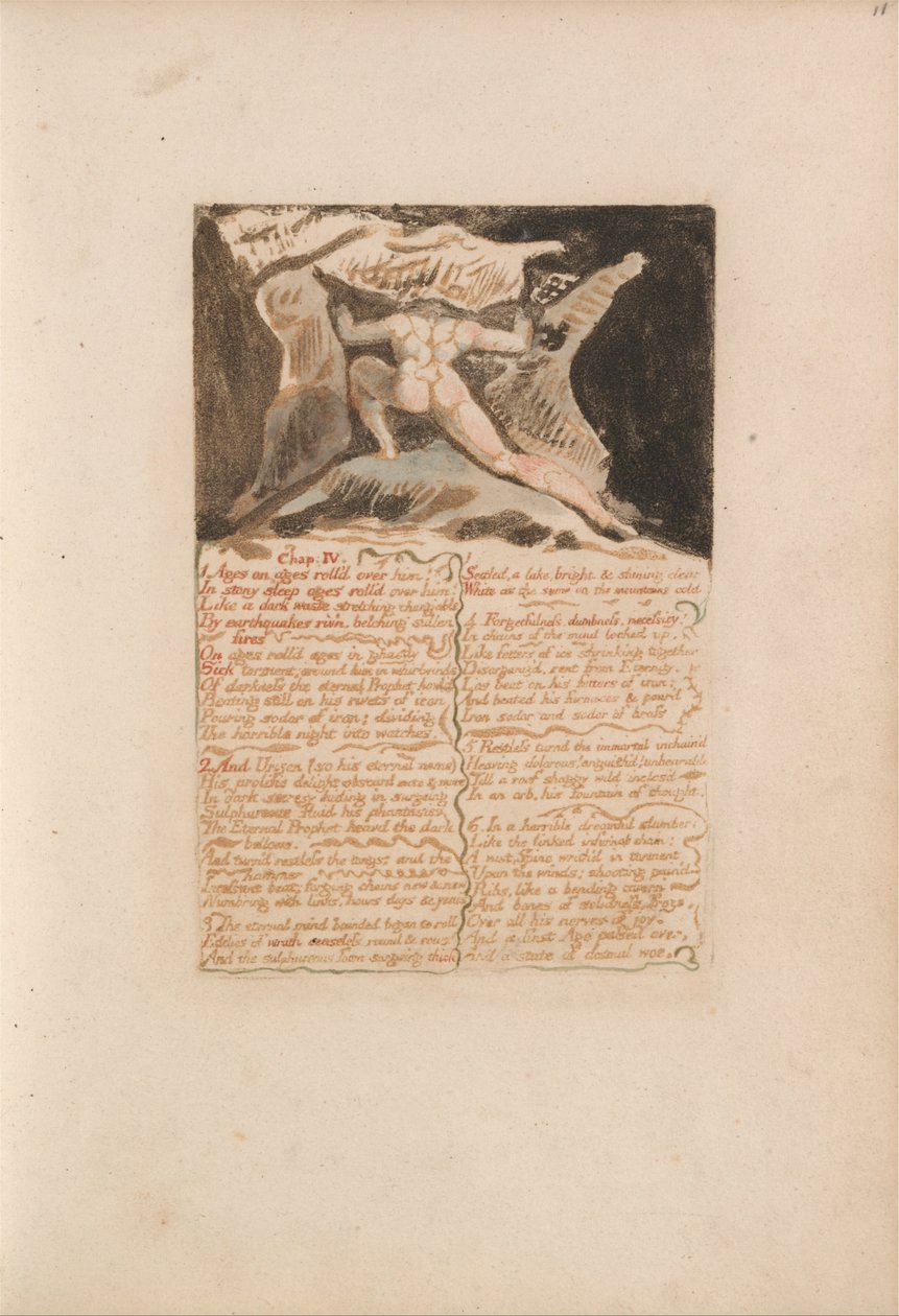 El Primer Libro de Urizen, Lámina 13, Capítulo IV de William Blake