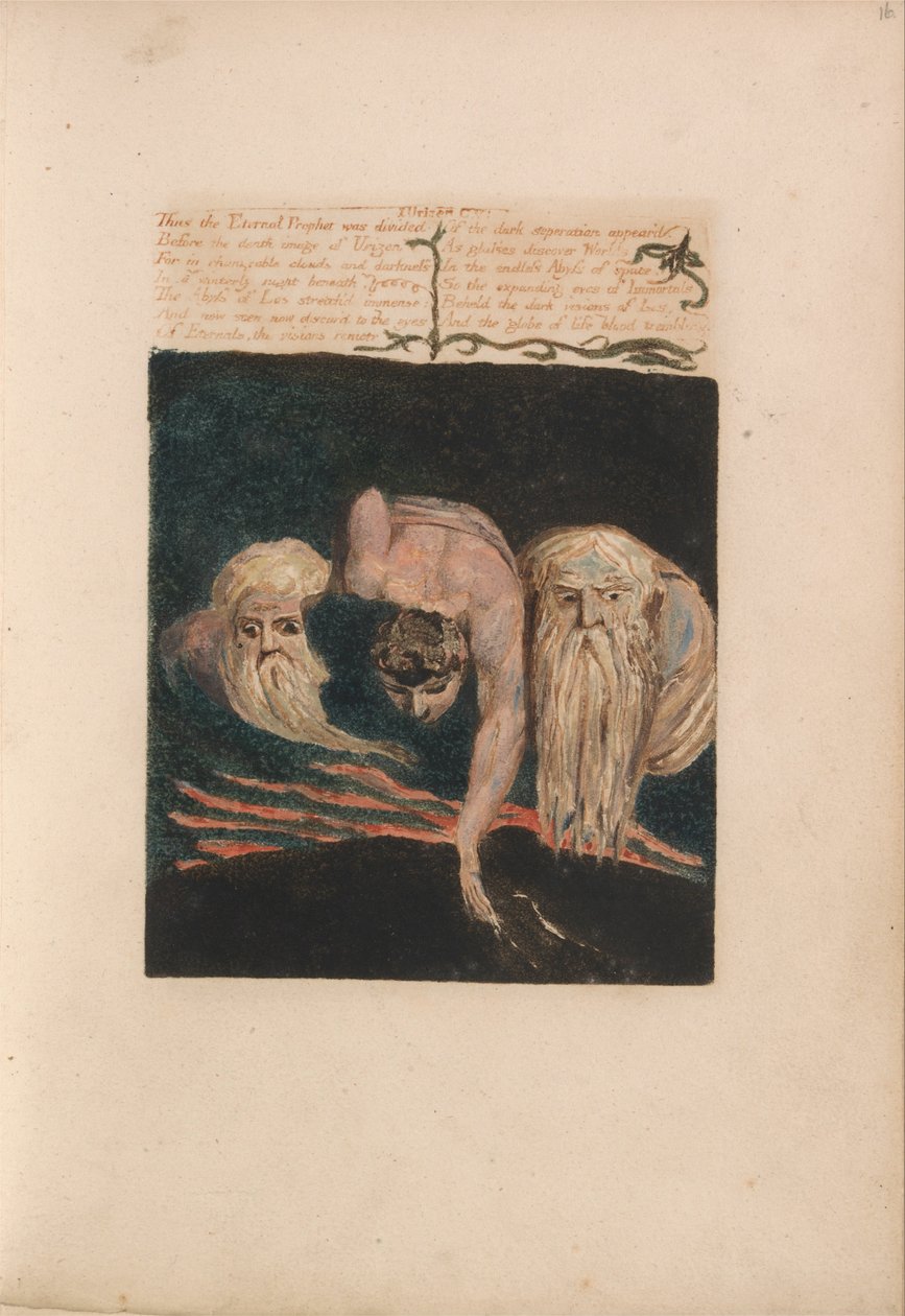 El primer libro de Urizen, Placa 20, Así fue dividido el Profeta Eterno... (Bentley 15) de William Blake