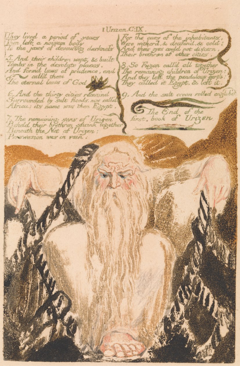 El Primer Libro de Urizen, Lámina 25, "Vivieron un período de años...". (Bentley 28) de William Blake