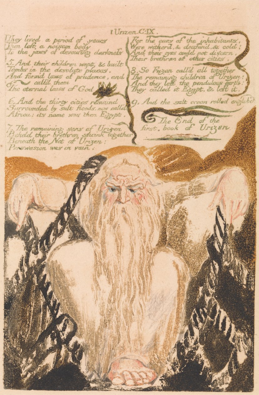 El Primer Libro de Urizen, Placa 25, Vivieron un período de años... (Bentley 28) de William Blake