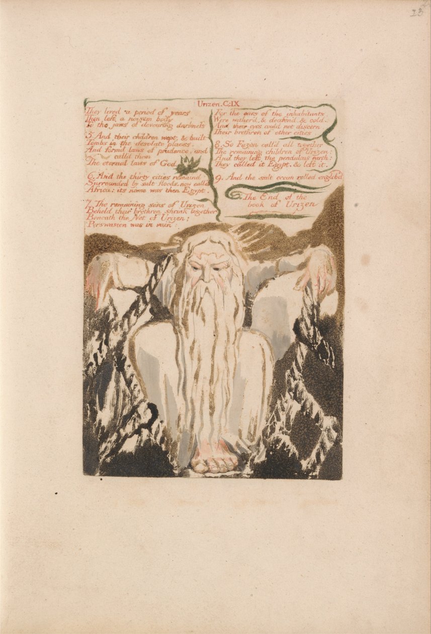 El primer libro de Urizen, Placa 27, Vivieron un período de años... (Bentley 28) de William Blake