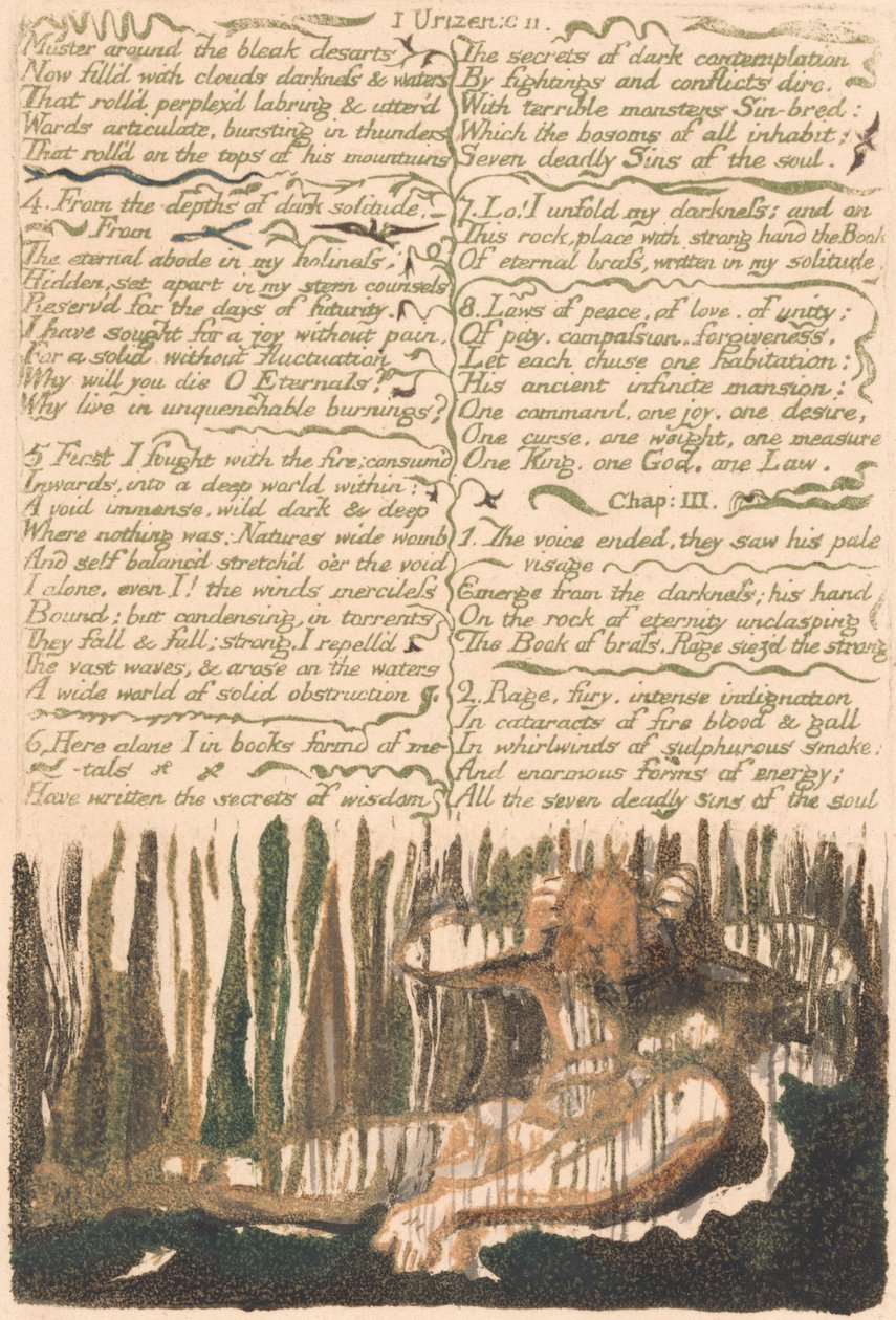 El Primer Libro de Urizen, Lámina 4, "Muster around the bleak desarts . . ." (Bentley 4) de William Blake