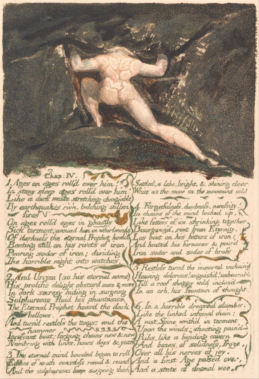 El primer libro de Urizen, lámina 9, Capítulo IV de William Blake