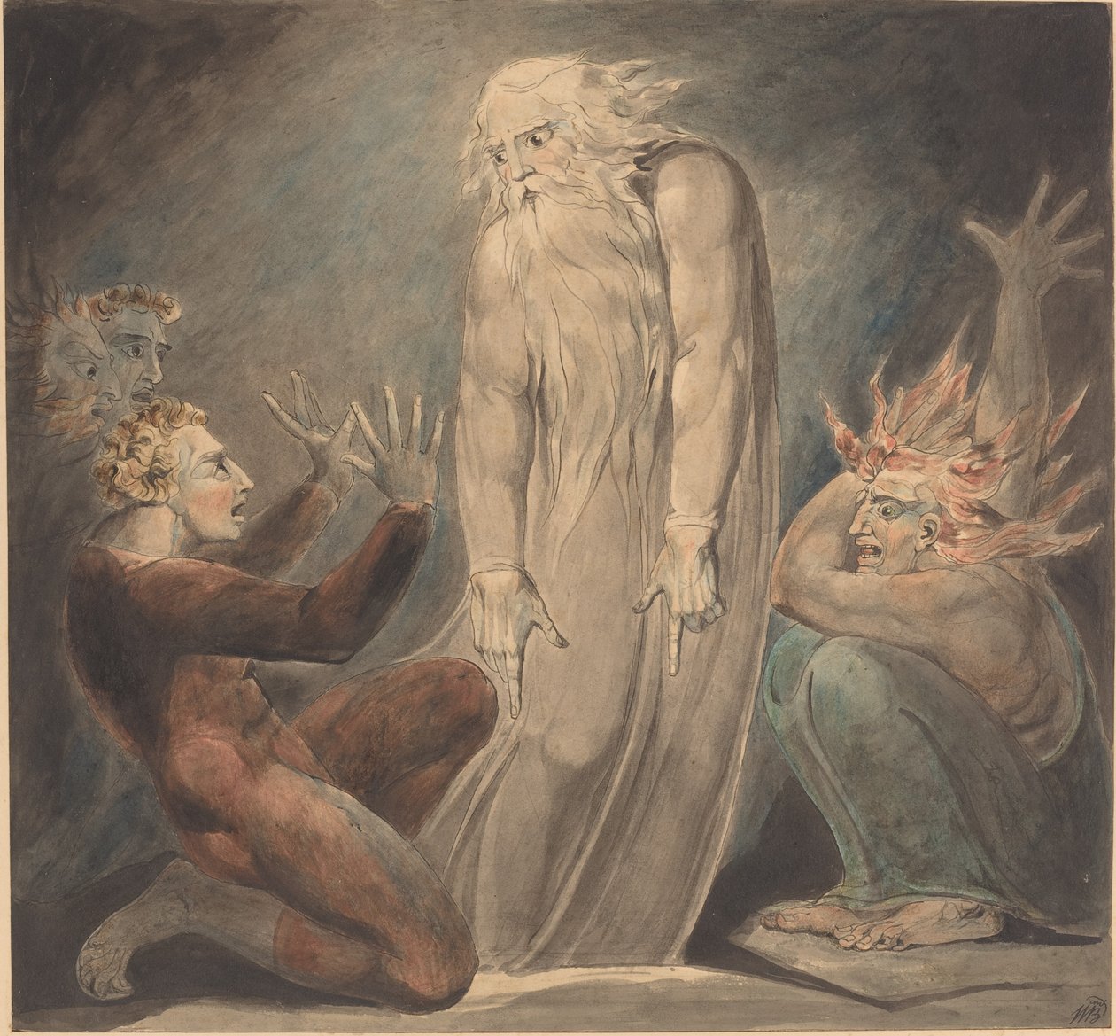 El Fantasma de Samuel Apareciendo a Saúl de William Blake