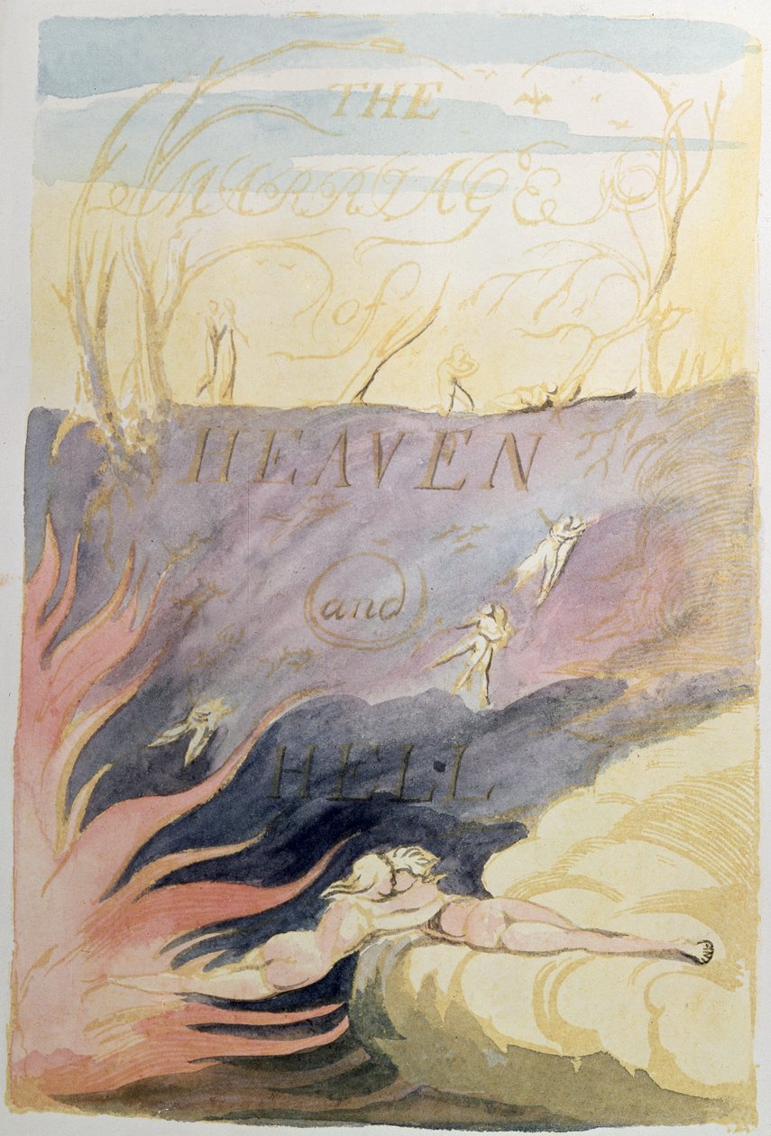 El Matrimonio del Cielo y el Infierno; portada, 1790-93 de William Blake