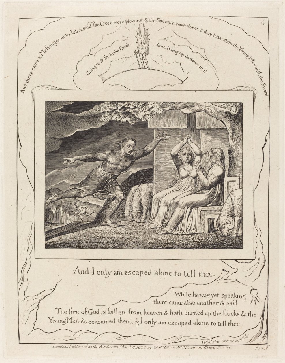 Los mensajeros le cuentan a Job sus desgracias de William Blake