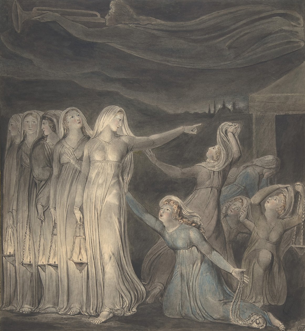 La parábola de las vírgenes prudentes y necias, ca. 1799-1800 de William Blake