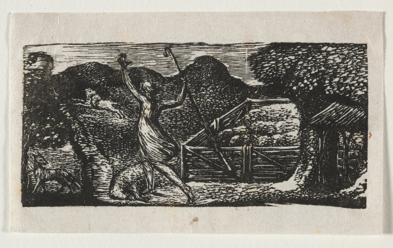 Las pastorales de Virgilio, Égloga I: El pastor ahuyenta a un lobo de William Blake