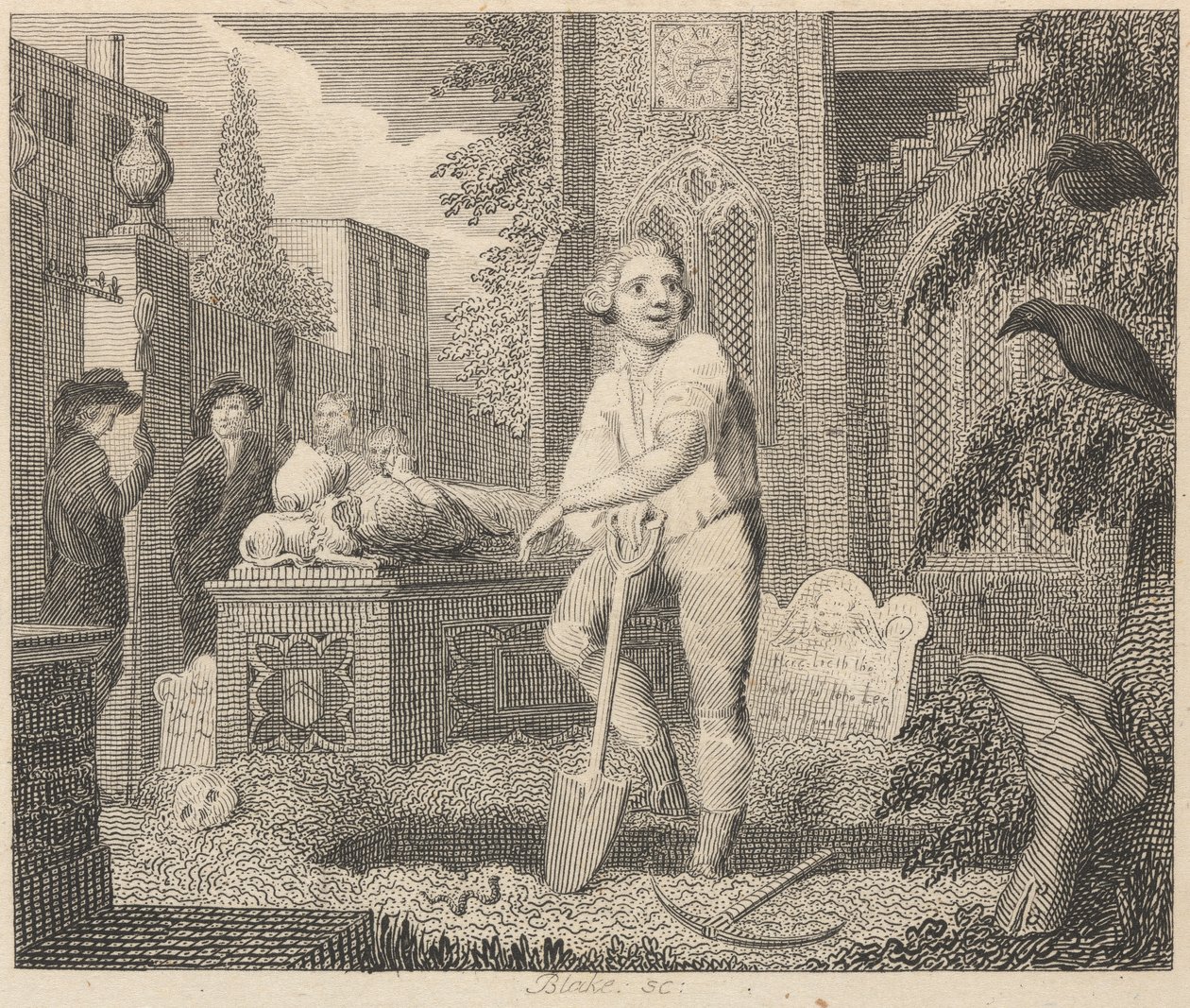 Los Cuervos, el Sexton y la Lombriz de Tierra de William Blake