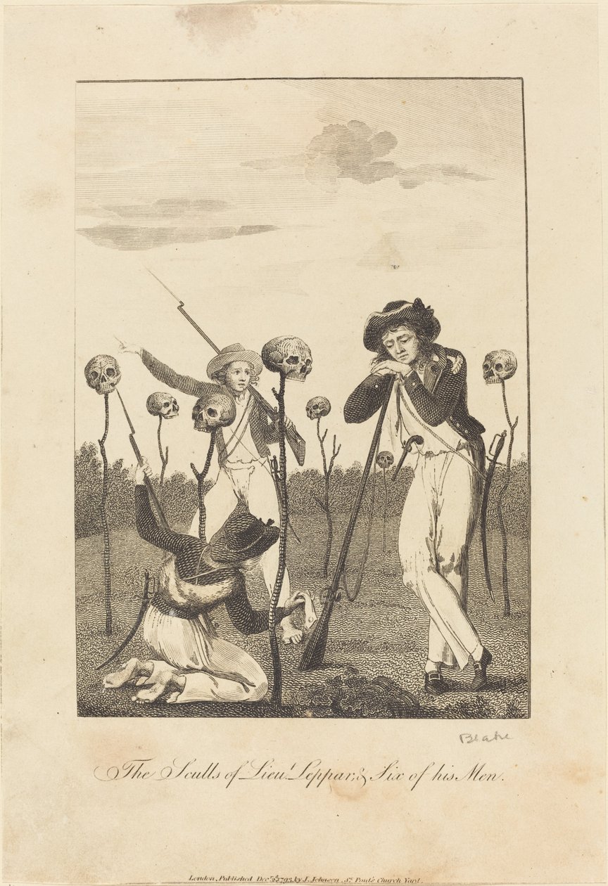 Los cráneos del teniente Leppar y seis de sus hombres de William Blake