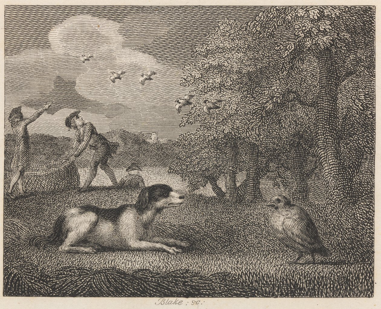 El perro y la perdiz de William Blake
